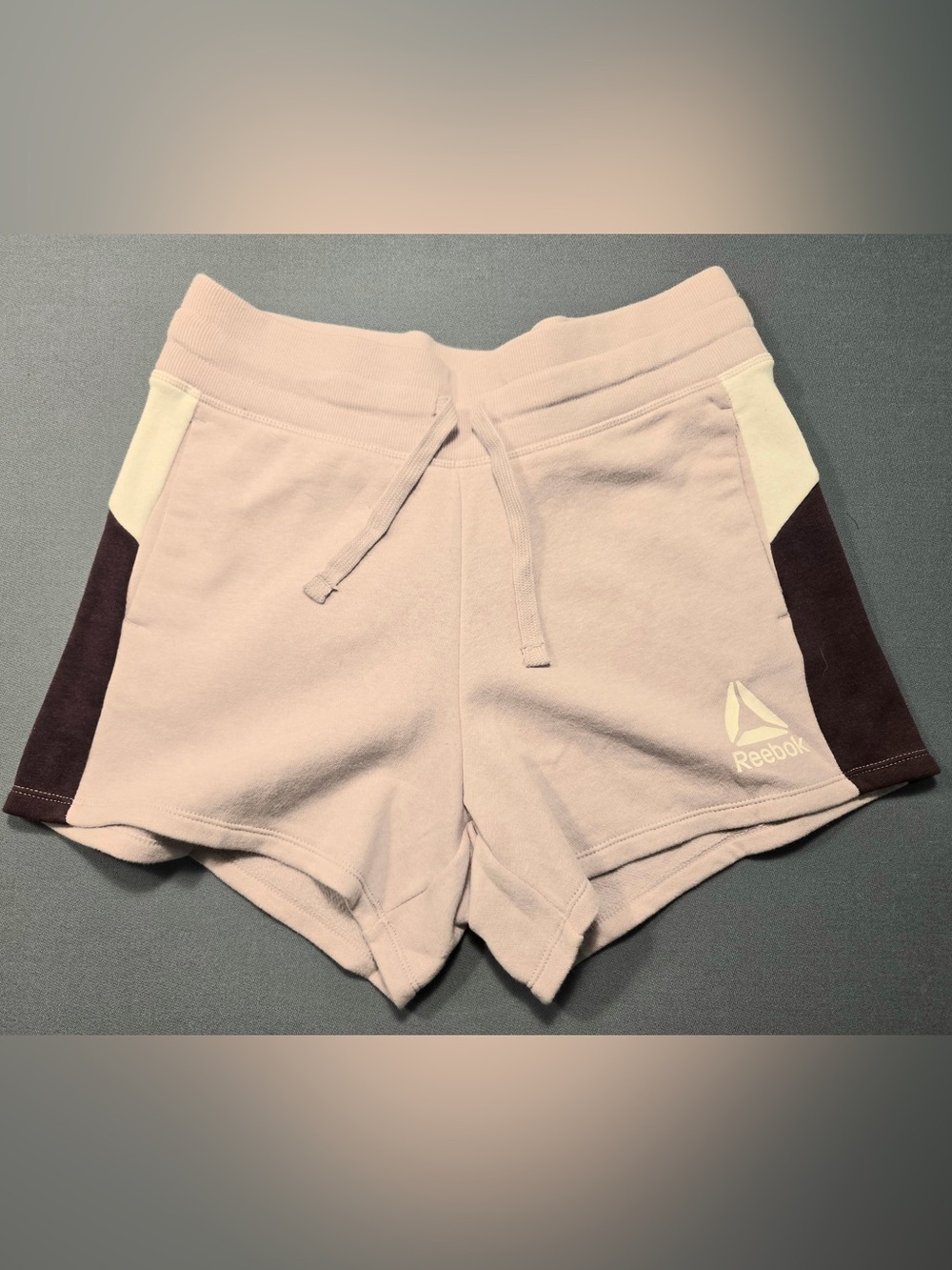 Reebok Women's Light Mauve Athletic Shorts with Contrast Panels